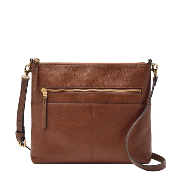 Bolsa Cruzada de Cuero Marrón para Mujer Fossil Fiona