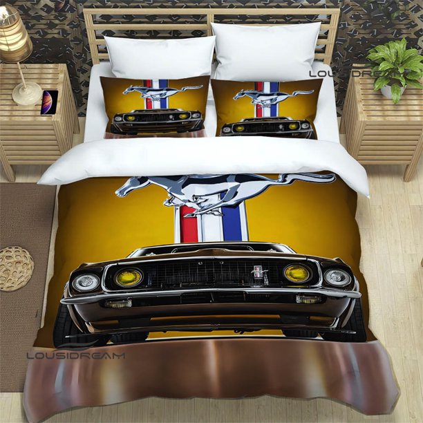 Mustang car logo printed Bedding Sets exquisite supplies set duvet cover bed comforter set bedding set luxury birthday gift Bed Sheets