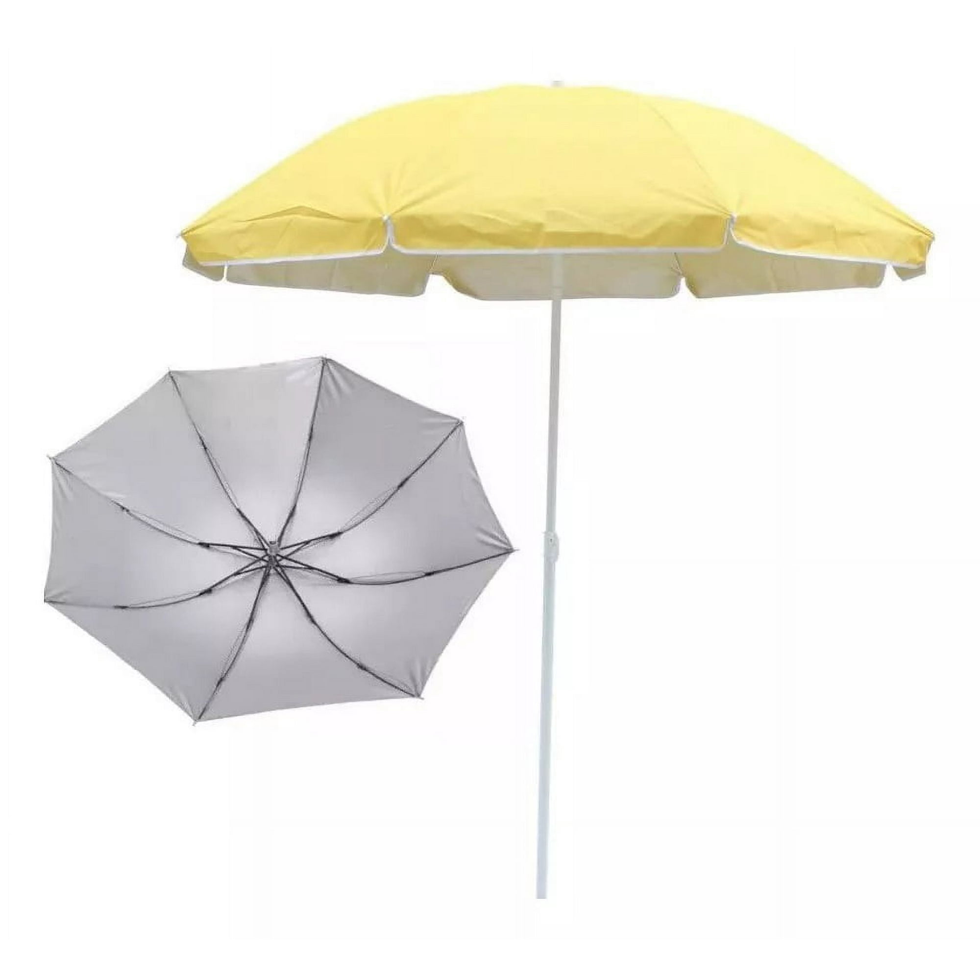 Genérico - Quitasol Paraguas Playa Protección Uv Sombrilla Parasol Uv Para Verano 150cm Amarillo