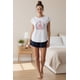 thumbnail image 1 of Pijama Mujer Algodón Estampado Snake blanco XS, 1 of 8