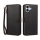 thumbnail image 1 of Funda Tipo Billetera para iphone17 con Soporte y Bolsillo con Cierre Negro, 1 of 1