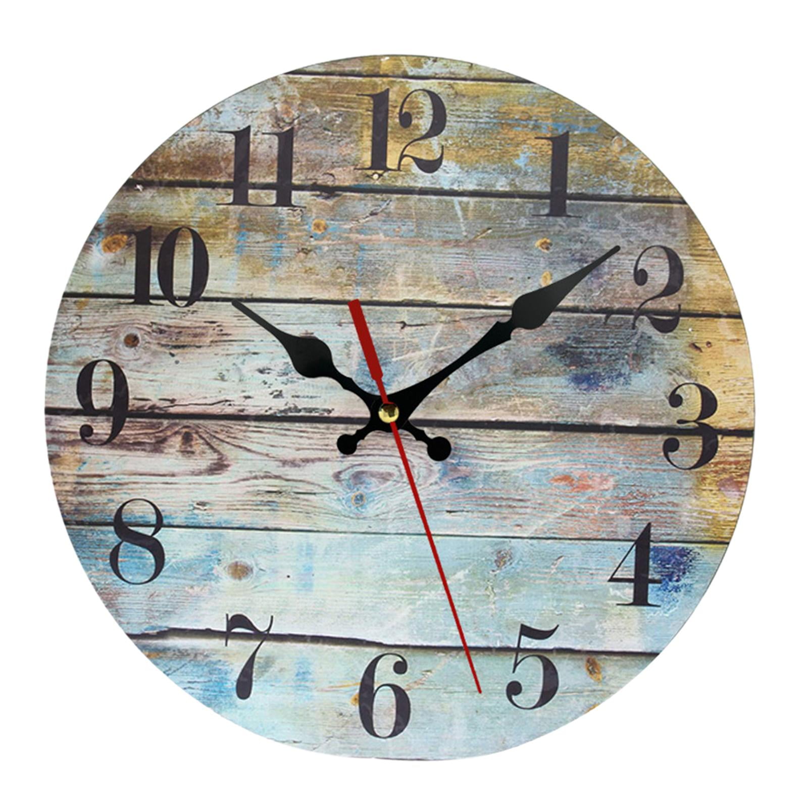 Bothyi - Reloj De Pared De Madera Decoraciones Relojes Modernos Silenciosos Relojes Colgantes Rústicos De Baño Multicolor