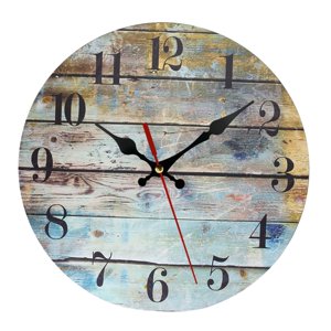 Bothyi - Reloj De Pared De Madera Decoraciones Relojes Modernos Silenciosos Relojes Colgantes Rústicos De Baño Multicolor