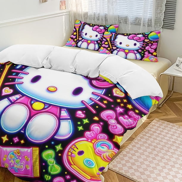 Sugar Hello Kitty Comforter Set Soft 3 Pcs Twin Bedding Sets Thicken for All Season