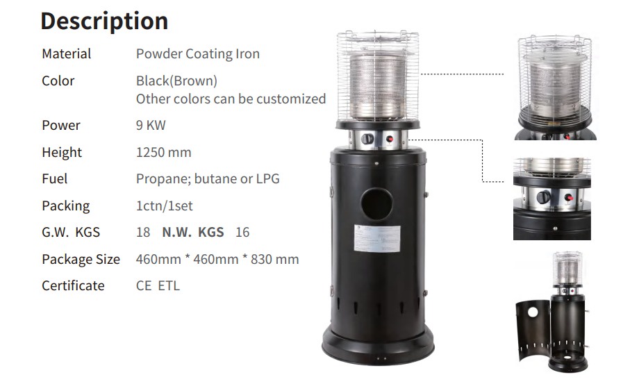 Nevi Express - Estufa De Patio Baja Negra