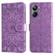 thumbnail image 4 of Funda tipo cartera FOXDOCK para Realme 10 4G , diseño girasol en relieve, cuero PU, cierre magnético, soporte y tarjetero, 4 of 5
