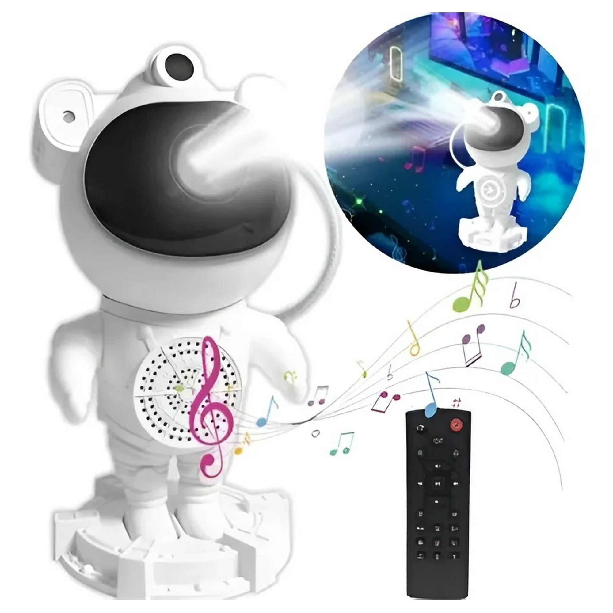 Genérico - Lampara Astronauta Proyector Galaxia Estrellas Con Parlante