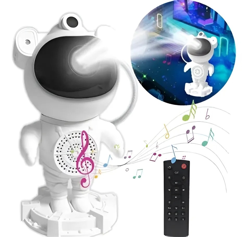 Genérico - Lampara Astronauta Proyector Galaxia Estrellas Con Parlante