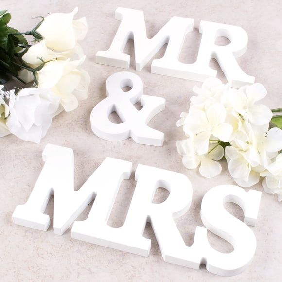 Set de letreros decorativos Super Z Outlet Mr & Mrs