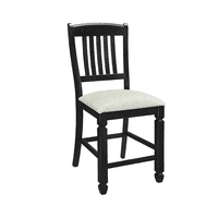 Muebles Santa Ana - Taburete Tapizado Vermont Old Black 2 Unidades
