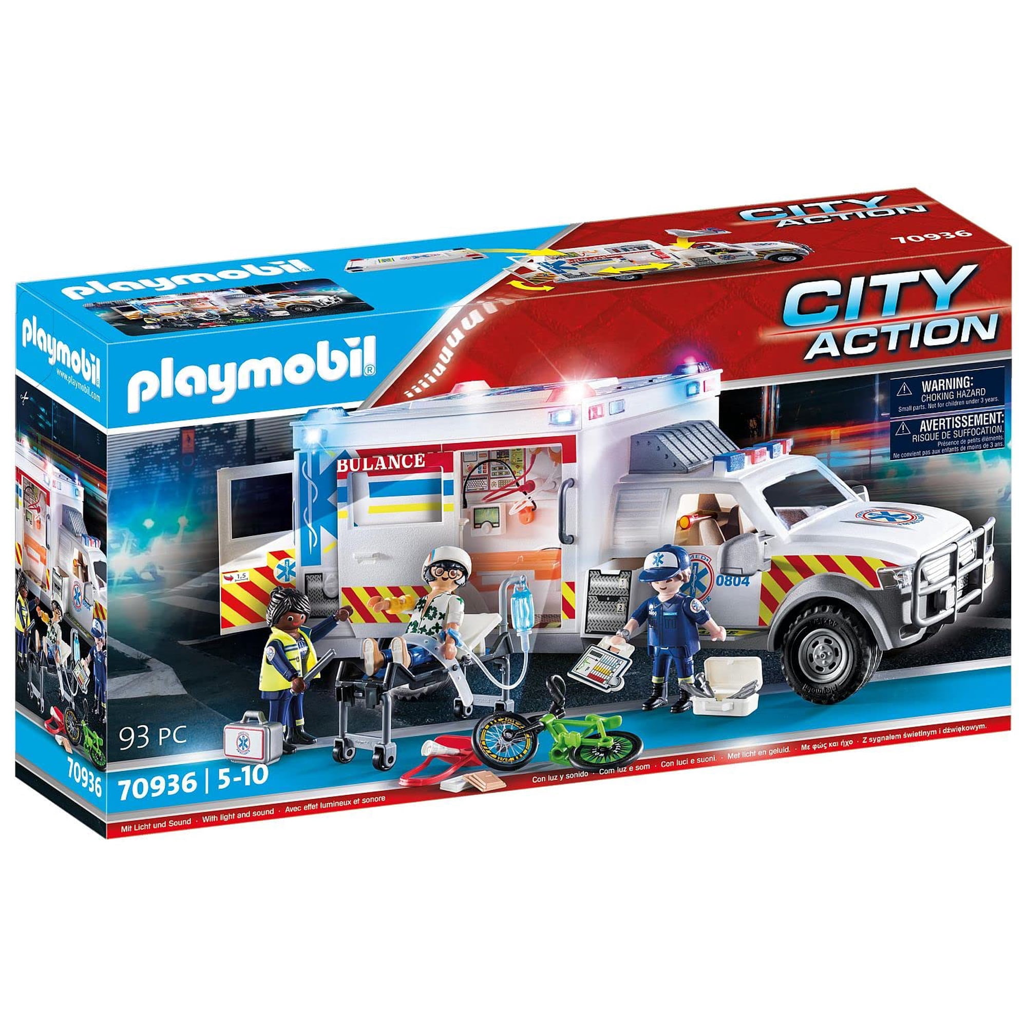 Vehículos De Rescate Playmobil: Ambulancia Con Luces Y Sonido