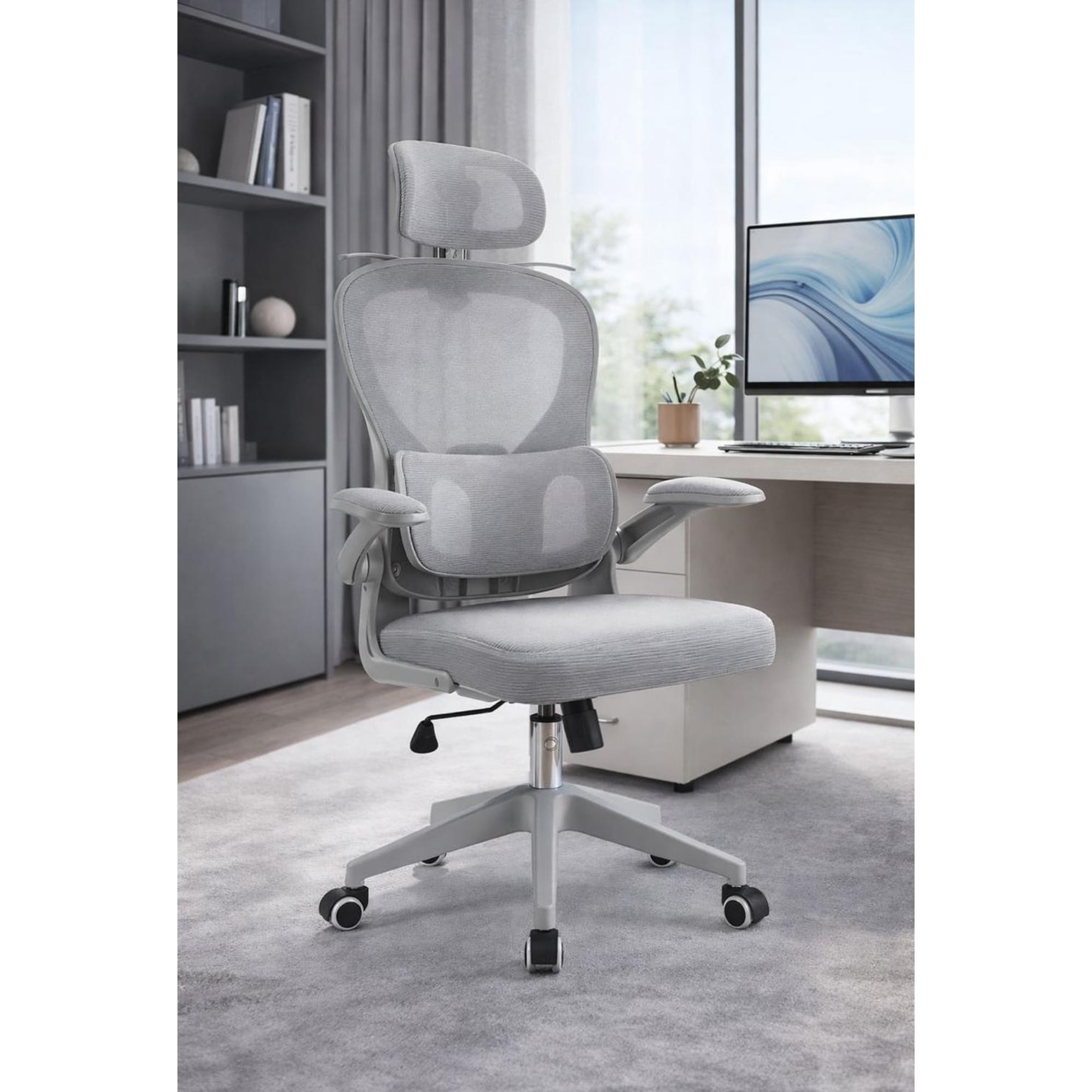 Cosas Casa - Silla Ergonomica De Oficina Para Escritorio Boise Gris