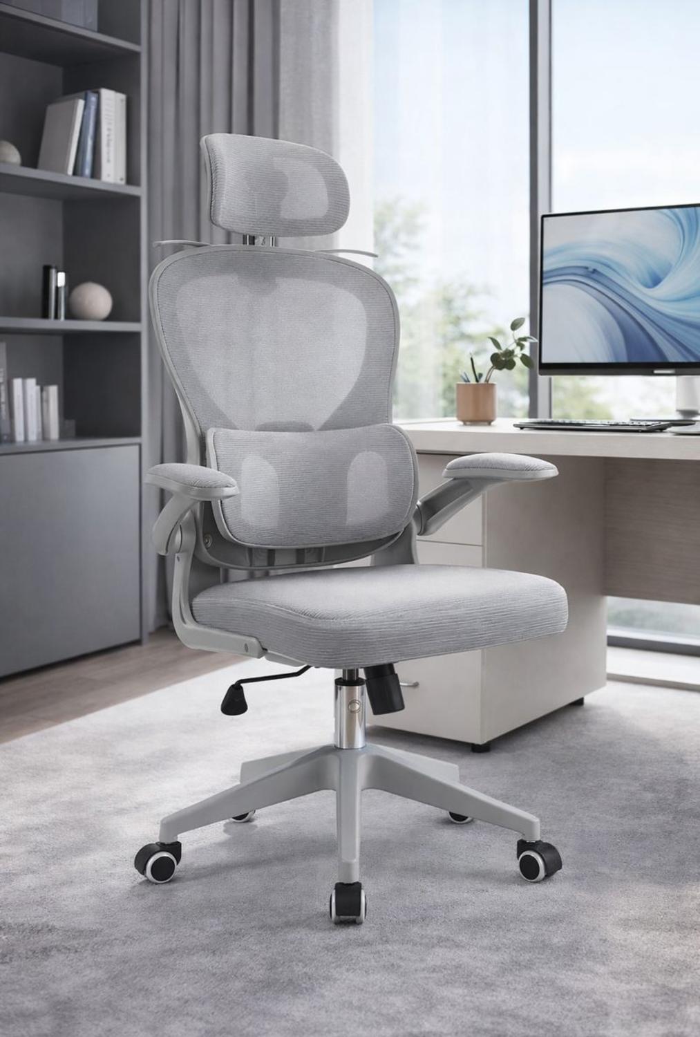 Cosas Casa - Silla Ergonomica De Oficina Para Escritorio Boise Gris