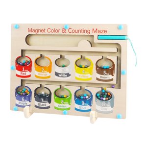 Magideal - Tablero De Rompecabezas De Conteo De Aprendizaje A Juego De Colores Laberinto Magnético De Colores Y Números