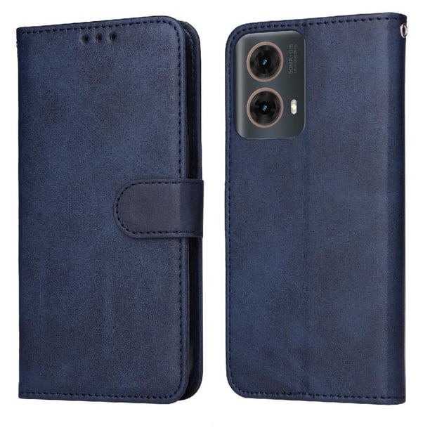 Funda Billetera para Motorola Moto G85 5G con Porta Tarjetas y Soporte Ajustable Azul