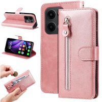 Gangxun - Funda Con Cremallera Para Oppo Reno 14 5G, Carcasa Cartera De Cuero Pu Con Soporte Y Tarjetero