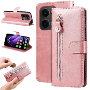 Gangxun - Funda Con Cremallera Para Oppo Reno 14 5G, Carcasa Cartera De Cuero Pu Con Soporte Y Tarjetero