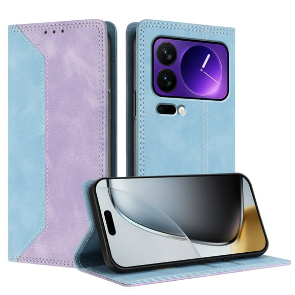 Funda FOXDOCK para Xiaomi 17 Pro Max de Cuero Premium Bicolor con Ranuras RFID, Carcasa Tipo Billetera Antigolpes y Soporte Plegable