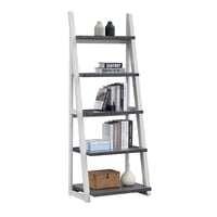 M&Ms - 5-Tier Shelves,Bookshelf, Storage Rack, Bookcase With Rubber Wood Frame, Ladder Shelf For Living Room, Home Office, Kitchen, Bedroom, Apartment
