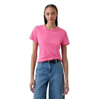 Camiseta Gap Favorite De Cuello Redondo Para Mujer, Color Rosa Impactante, Talla S
