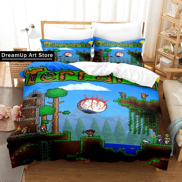 FashionTerraria Bedding Set Boys Girls Duvet Cover Pillowcase Bed Adult Bedroom