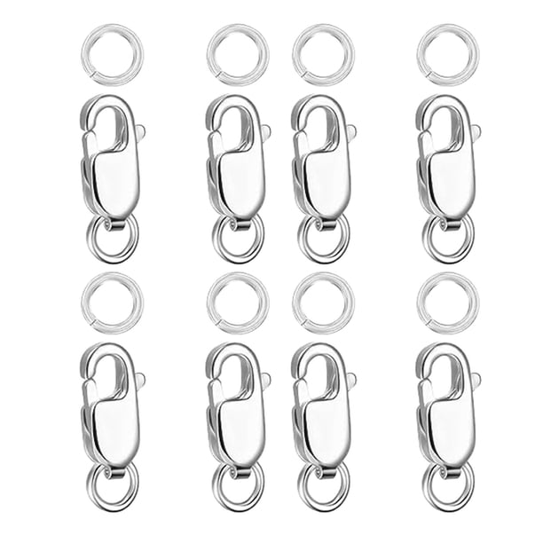 8 Uds. Cierre De Pinza De Langosta Cadena Extendida Accesorios De Adornos De Acero Inoxidable Plata