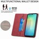 thumbnail image 4 of Funda tipo cartera con bloqueo RFID para Samsung Galaxy A06 Con tapa abatible, portatarjetas, cierre magnético, TPU y soporte Rojo, 4 of 6
