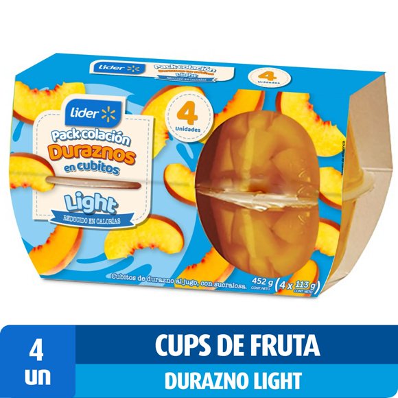 Pack Colación Duraznos En Cubos Light, 1 Un