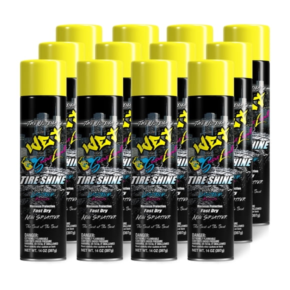 Brillo para llantas Wet Tire Shine Street Legal, acabado de alto brillo, 414 mL x12