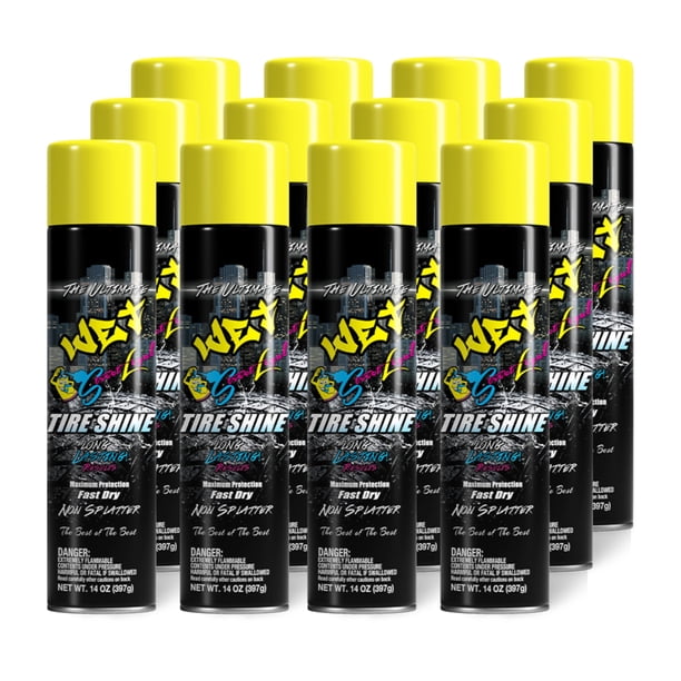 Brillo para llantas Wet Tire Shine Street Legal, acabado de alto brillo, 414 mL x12