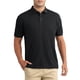thumbnail image 1 of INSPIRE CHIC Camisas Polo de Hombre de Manga Corta Ligera Ajuste Regular Casual de Negocios Trabajo Sólido Camisa de Golf L Negro, 1 of 6