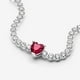 thumbnail image 3 of Pulsera Pandora Tenis Corazón Rojo Brillante Plata, 3 of 4