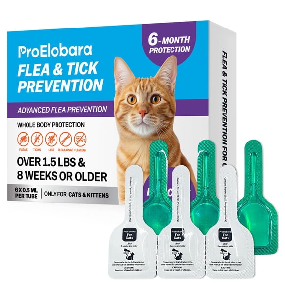 Tratamiento contra pulgas y garrapatas para gatos y gatitos ProElobara 6 dosis