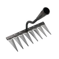 Ioensy - Rastrillo De Jardín Manual Para Desherbar Y Aflojar La Tierra, 8 Dientes, Para Patio Trasero Y Granja