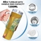 thumbnail image 5 of Pookoo Vaso aislado de acero inoxidable con asa, diseño temático, regalo para familia, amigos y fans; incluye pajita y encaja en el portavasos estándar, 40 oz, 5 of 6