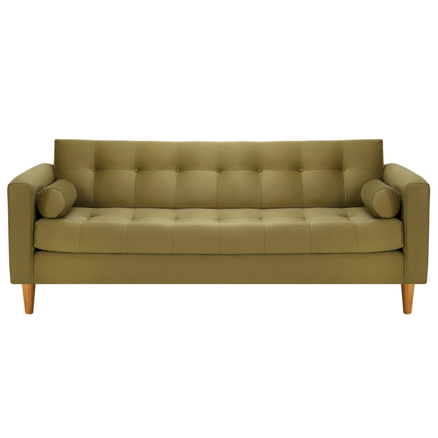 Bodevir - Sofa Retro 3cg Felpa 04 Verde Musgo