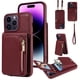 thumbnail image 1 of Stylish & Secure Wallet Case for iPhone 14/13/12/11 Pro Max/XR/XS Max/SE 2020 - RFID Credit Cards Holder, Zipper Leather Case With Wrist Strap & Handbag Case, 1 of 3