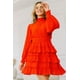 thumbnail image 4 of Vestido Mini Con Volantes Escalonados Cuello Fruncido Y Manga Larga, 4 of 5