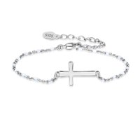 Heshpaws - Brazalete Cruz Religiosa De Plata De Ley