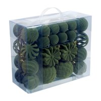 Magideal - 48 Bolas Navideñas, Adornos Navideños, Bolas Colgantes, Adornos Irrompibles, Resistentes Al Desgaste, Recubrimiento De Pp Flocado, Ideales Para Fiesta Verde Militar