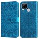 thumbnail image 1 of Funda tipo cartera FOXDOCK para Realme C25 , diseño girasol en relieve, cuero PU, cierre magnético, soporte y tarjetero, 1 of 5