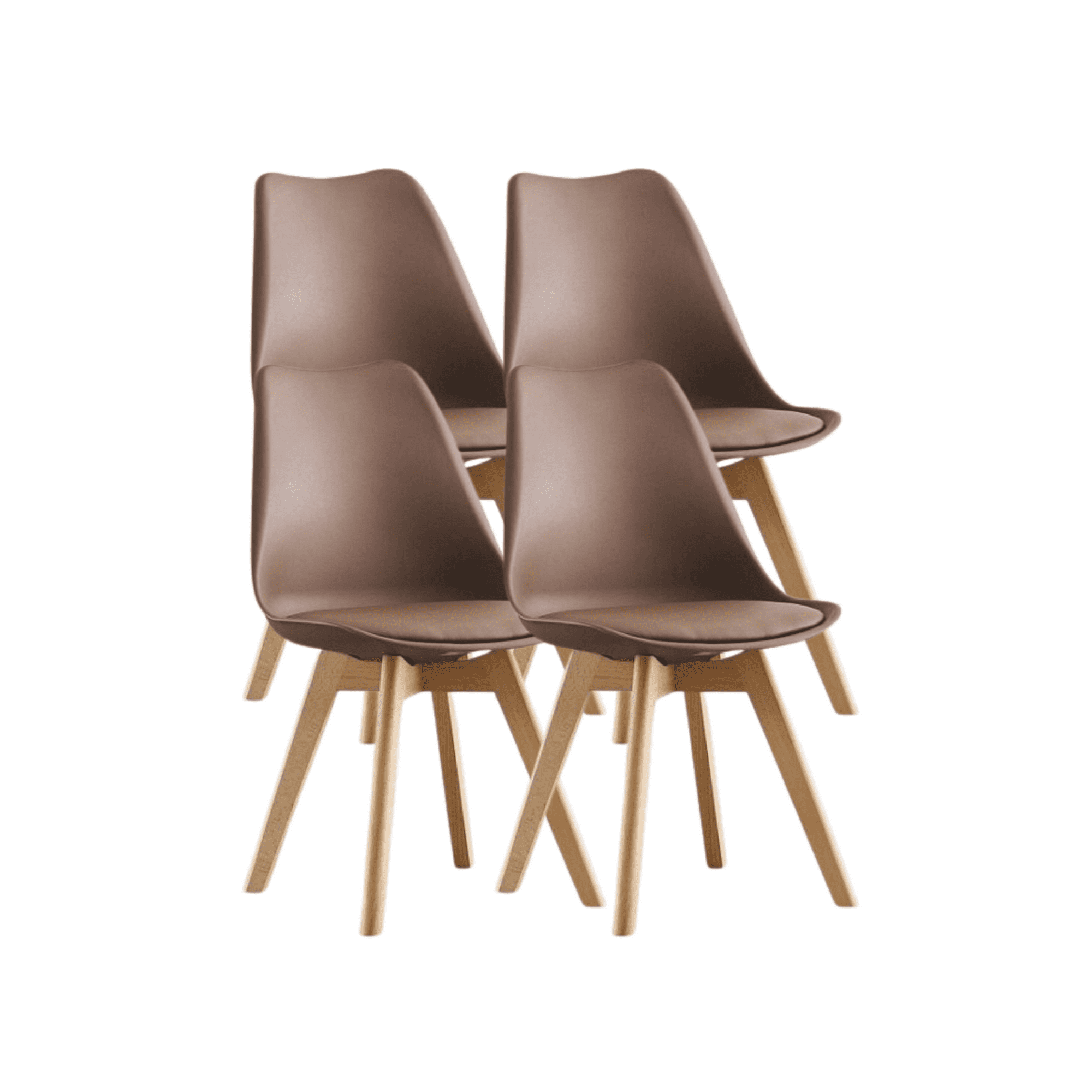 Habita2 Chile - 4und Silla De Comedor Tulip Acolchada - Marron