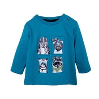 Pillin - Polera Bebé Niño Manga Larga Estampado Animales Azul