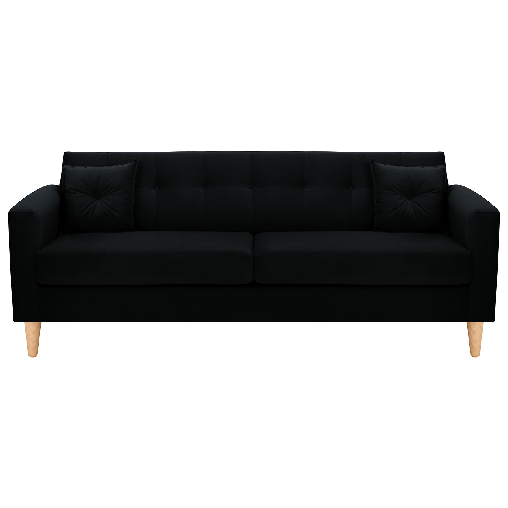 Bodevir - Sofa New Retro 3Cg Felpa 05 Negro