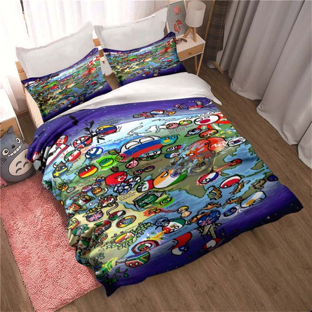 New Countryball Polandballs Bedding Set Bedroom Duvet Cover Set Single Double Bed Set Adult Children's Bedroom Duvet Cover Bed Sheets