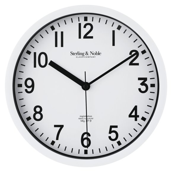 Reloj Pared 22 cm Blanco Circular Plastico