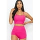 thumbnail image 1 of Conjunto De Top Corto De Tirantes Acanalado Y Shorts Fruncidos, 1 of 2