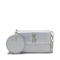 Monedero Bandolera Steve Madden Carina Con Diamantes De Imitación Plateados