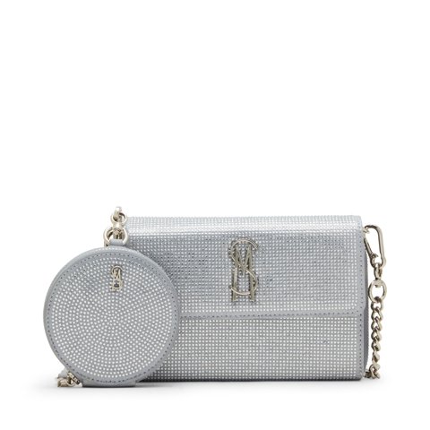 Monedero Bandolera Steve Madden Carina Con Diamantes De Imitación Plateados