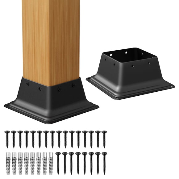 Soporte de cubierta Post Base SPACEEUP 4x4 de acero pesado, 2 unidades
